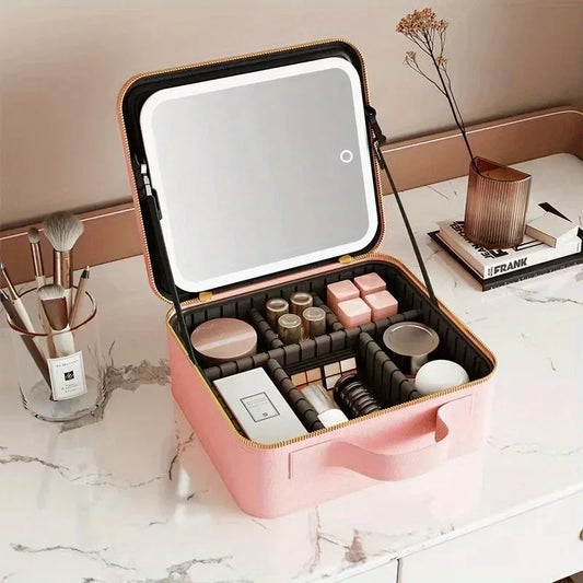 Lighted Travel Makeup Organizer